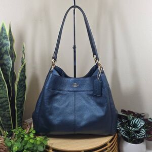 Coach Lexy Shoulder Bag in Metallic Blue
